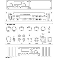 Portable amplifier system Monacor TXA-822CD