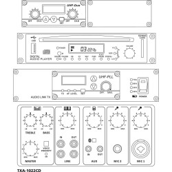 Portable amplifier system Monacor TXA-1022CD