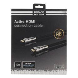 DELTACO PRIME aktīvais HDMI kabelis, tekstila, HDMI High Speed ​​​​ar Ethernet